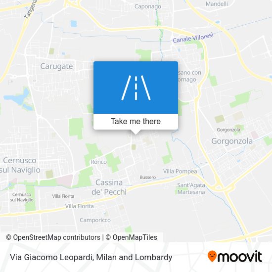 Via Giacomo Leopardi map