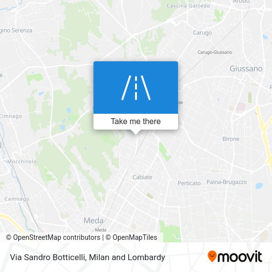 Via Sandro Botticelli map