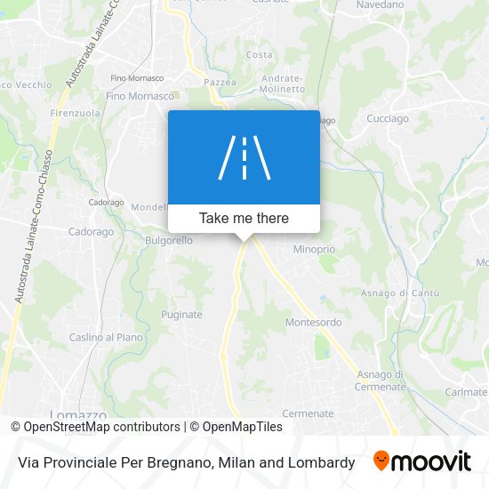Via Provinciale Per Bregnano map