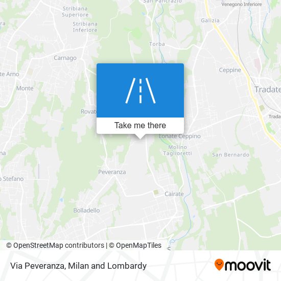 Via Peveranza map