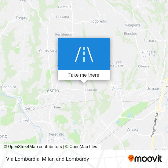 Via Lombardia map