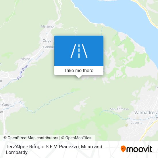 Terz'Alpe - Rifugio S.E.V. Pianezzo map