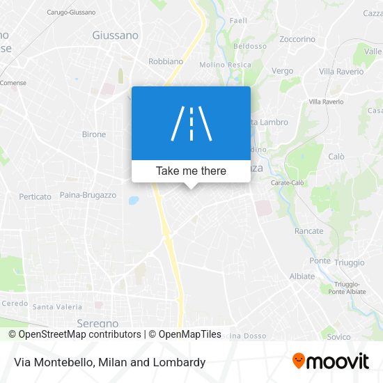 Via Montebello map