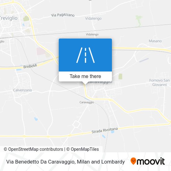 Via Benedetto Da Caravaggio map