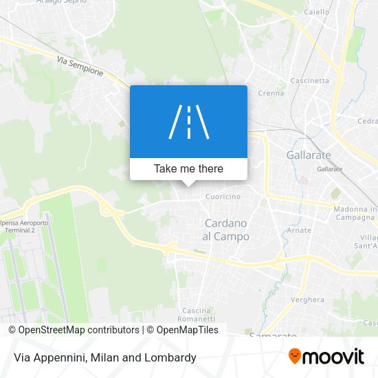 Via Appennini map