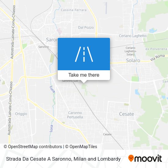 Strada Da Cesate A Saronno map