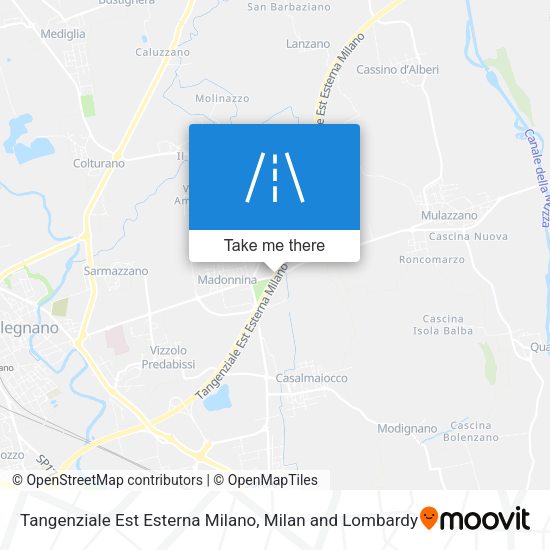 Tangenziale Est Esterna Milano map