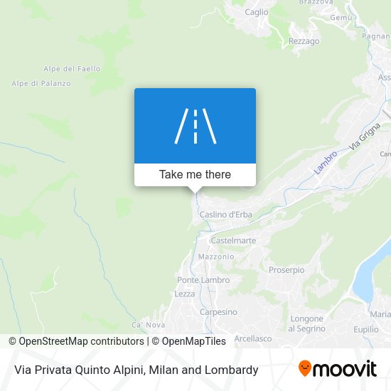 Via Privata Quinto Alpini map