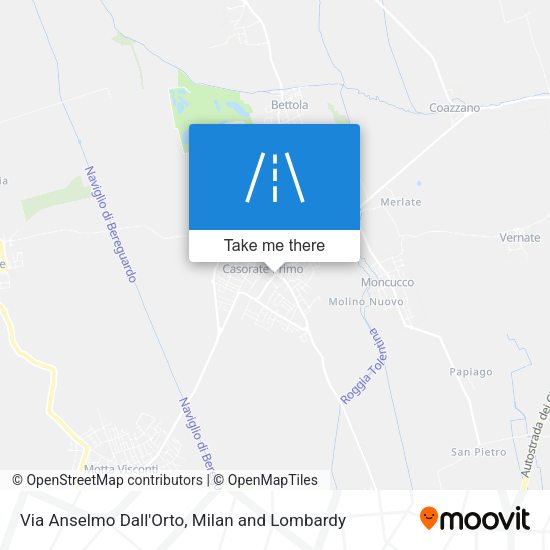 Via Anselmo Dall'Orto map