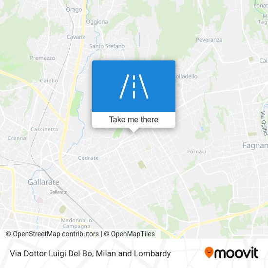 Via Dottor Luigi Del Bo map