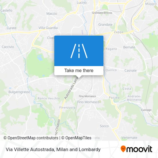 Via Villette Autostrada map