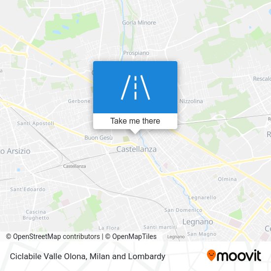 Ciclabile Valle Olona map