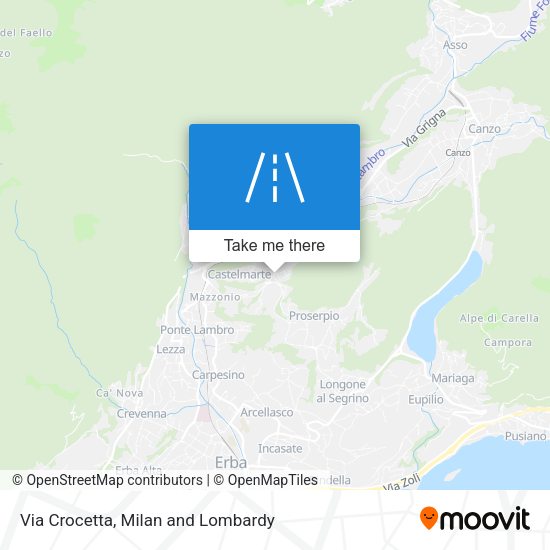 Via Crocetta map