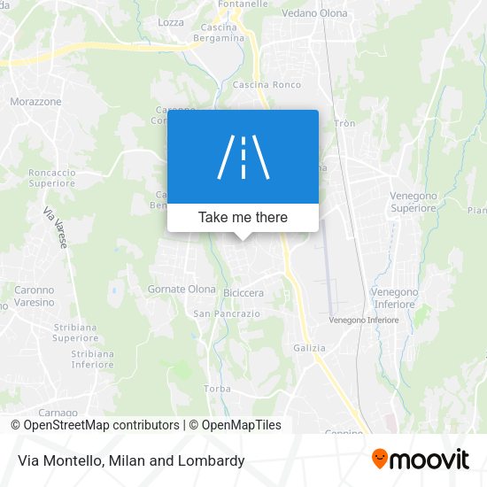 Via Montello map