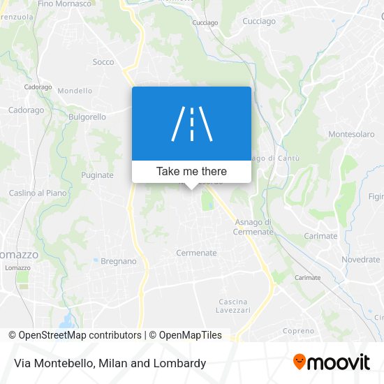 Via Montebello map