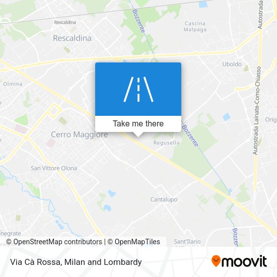Via Cà Rossa map