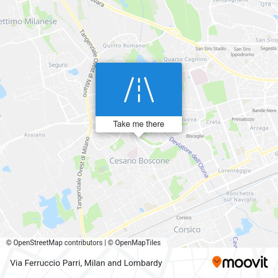 Via Ferruccio Parri map