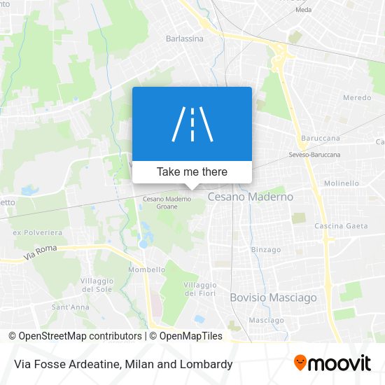 Via Fosse Ardeatine map