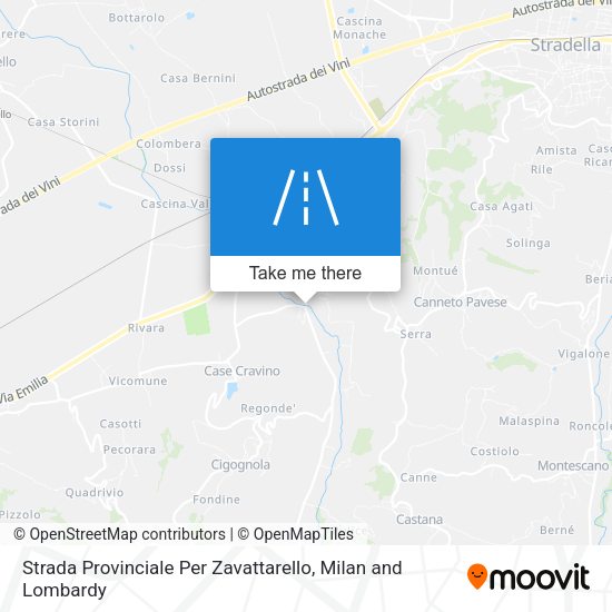 Strada Provinciale Per Zavattarello map