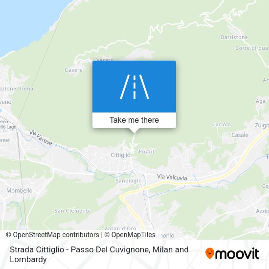 Strada Cittiglio - Passo Del Cuvignone map