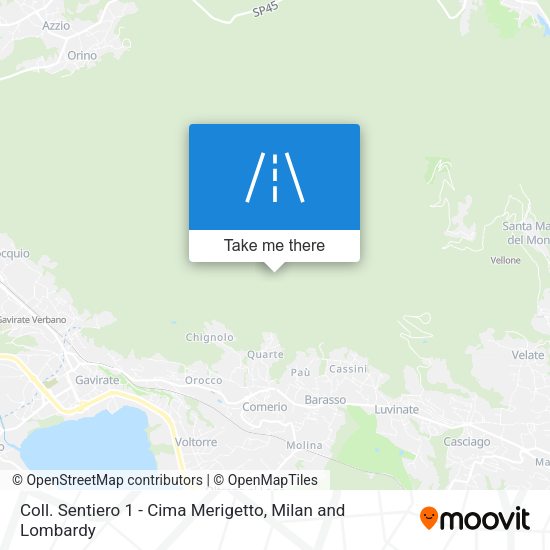 Coll. Sentiero 1 - Cima Merigetto map