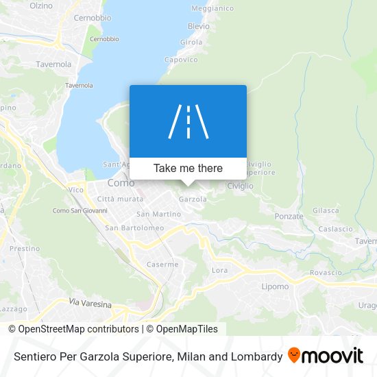 Sentiero Per Garzola Superiore map