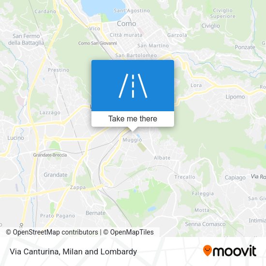 Via Canturina map