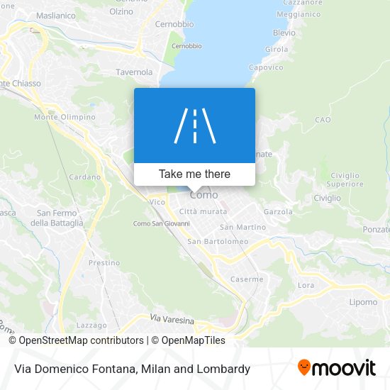 Via Domenico Fontana map