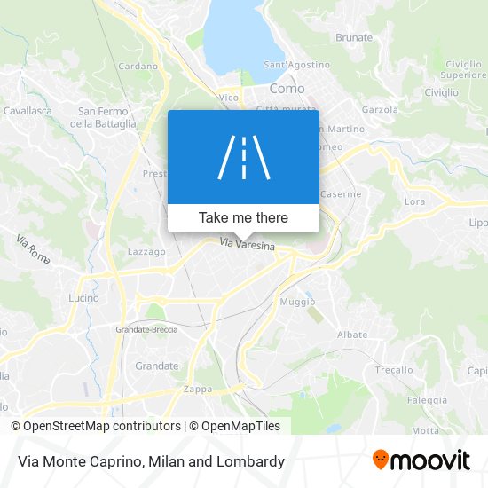 Via Monte Caprino map