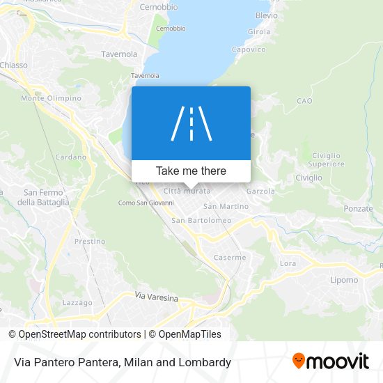 Via Pantero Pantera map
