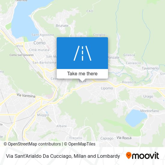 Via Sant'Arialdo Da Cucciago map
