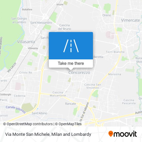 Via Monte San Michele map