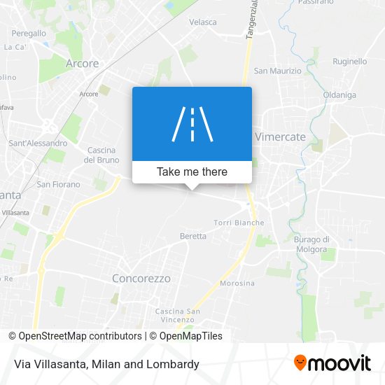 Via Villasanta map