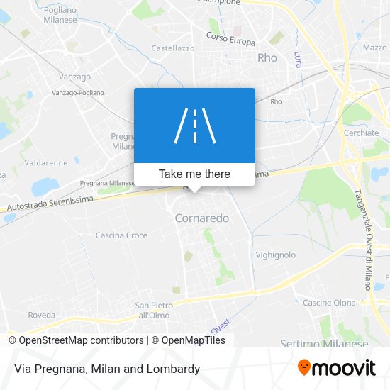 Via Pregnana map