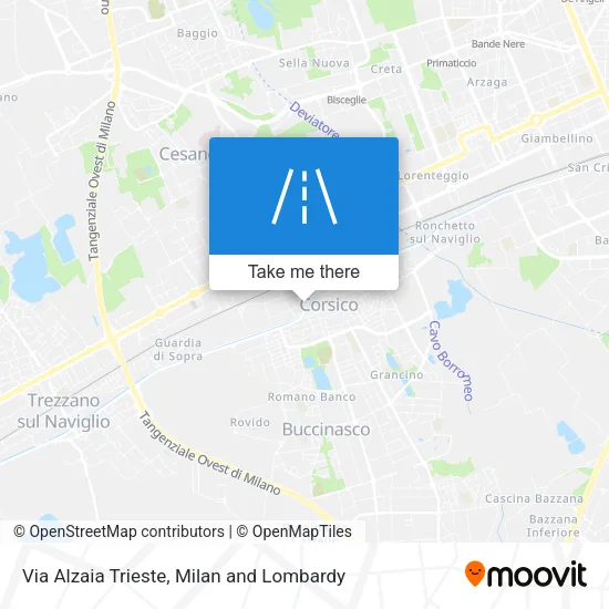 Via Alzaia Trieste map