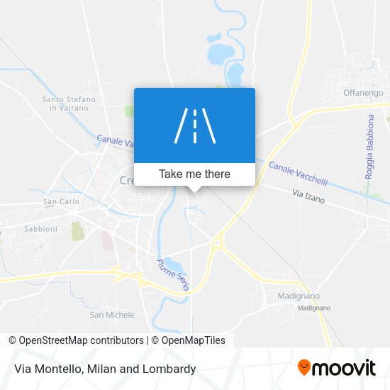 Via Montello map