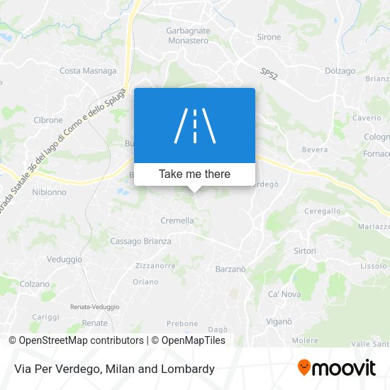 Via Per Verdego map