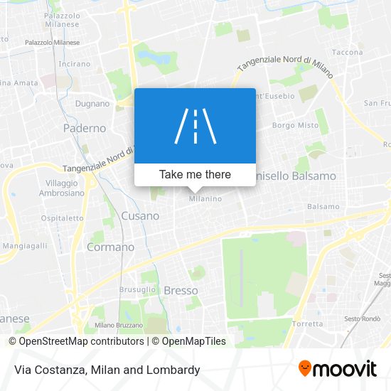 Via Costanza map