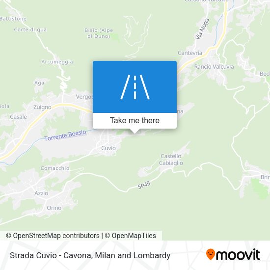 Strada Cuvio - Cavona map