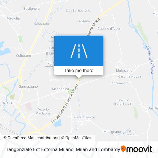 Tangenziale Est Esterna Milano map