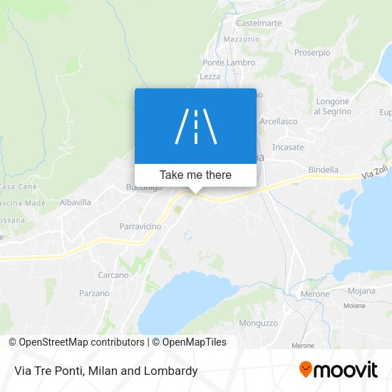 Via Tre Ponti map
