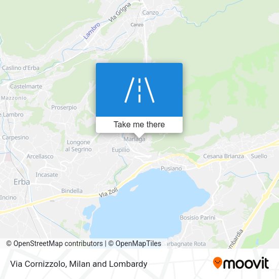 Via Cornizzolo map