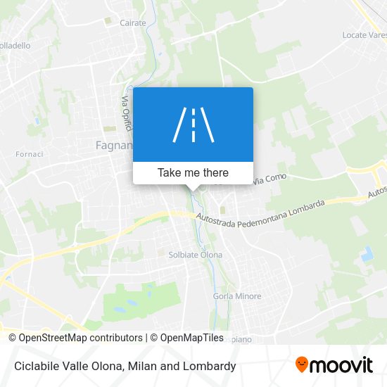 Ciclabile Valle Olona map