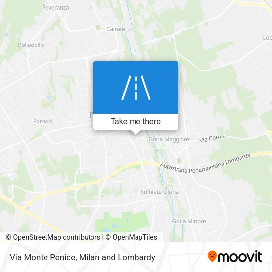 Via Monte Penice map
