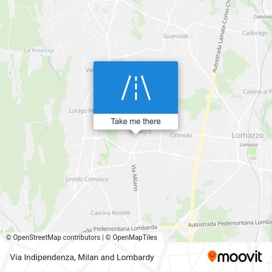 Via Indipendenza map