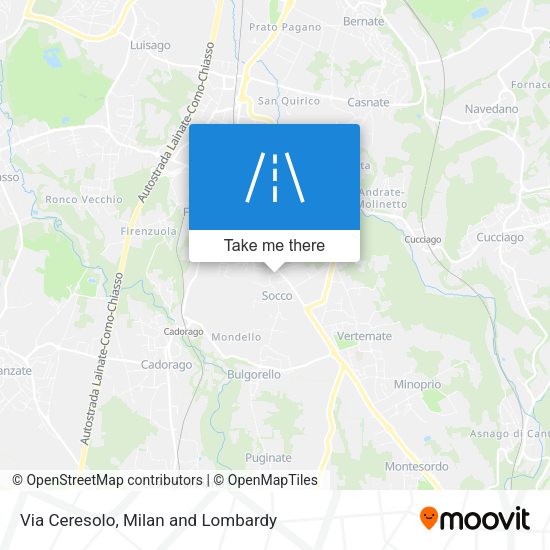 Via Ceresolo map