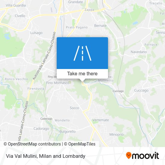 Via Val Mulini map