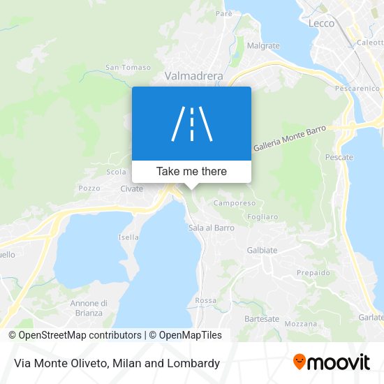 Via Monte Oliveto map
