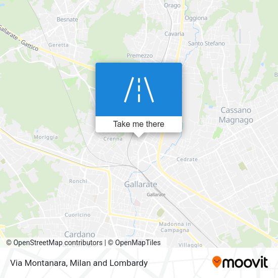Via Montanara map