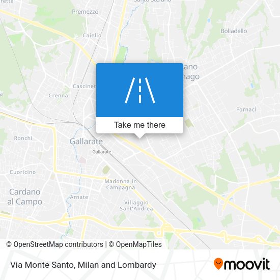 Via Monte Santo map
